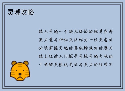 灵域攻略